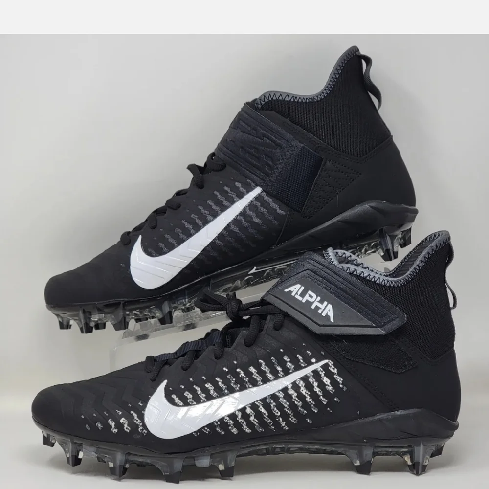Nike Alpha Menace Pro 2 Mid Men's Football Cleats Black aq3209-002 Sz 13.5 NEW